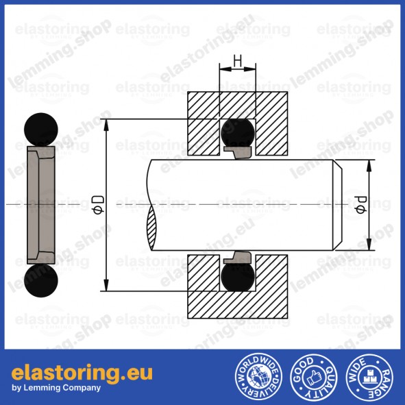 Rod seal K35 4x8,9x2,2 Rod seal K35 4x8,9x2,2