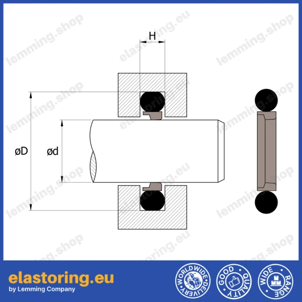 Rod seal K35 4x8,9x2,2