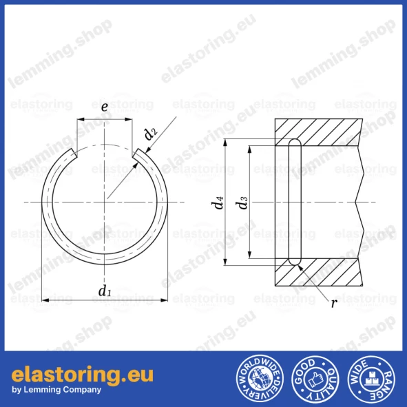 Retaining ring 20 DIN7993B Retaining ring 20 DIN7993B