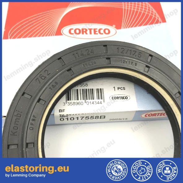 Wheel hub oil seal 76,2x114,24x12/17,5 RWDR-KOMBI