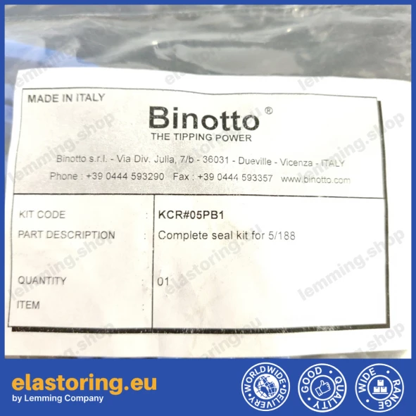 Seal kit MF/MFC 165/5 Binotto KCR#05PB1 Seal kit MF/MFC 165/5 Binotto KCR#05PB1