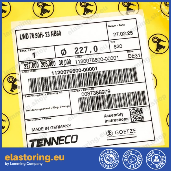 Face seal Goetze 76.90H-23 NB60 Face seal Goetze 76.90H-23 NB60