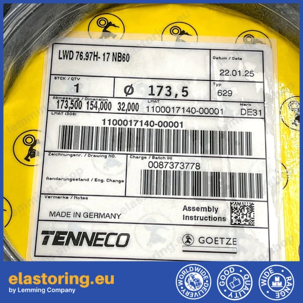 Face seal Goetze 76.97H-17 NB60
