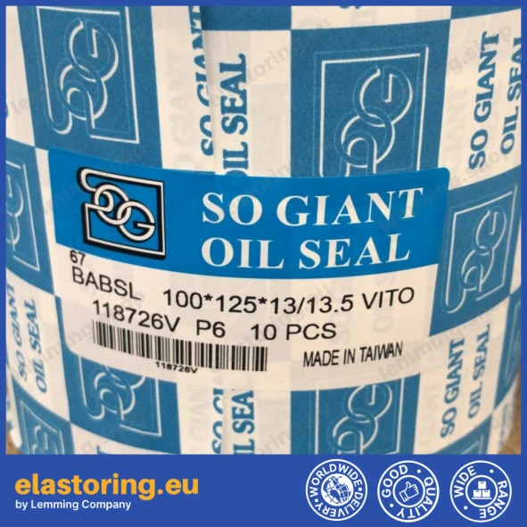 Pressure oil seal 100x125x13/13,5 BABSL FPM