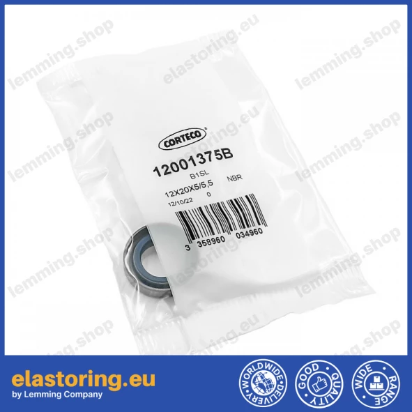 Oil seal 12x20x5/5,5 B1SL NBR Oil seal 12x20x5/5,5 B1SL NBR