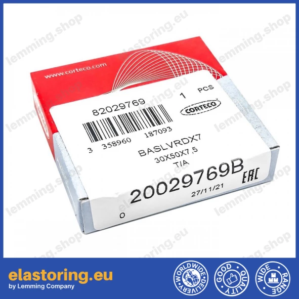 Oil seal 30x50x7,5 BAPTSLRDX7 TFE