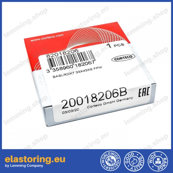 Oil seal 33x43x6 BAVISLRDX7 FPM