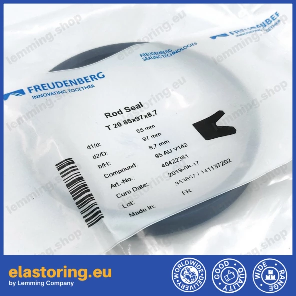 Rod seal 85x97x8,7 T20 PU Rod seal 85x97x8,7 T20 PU