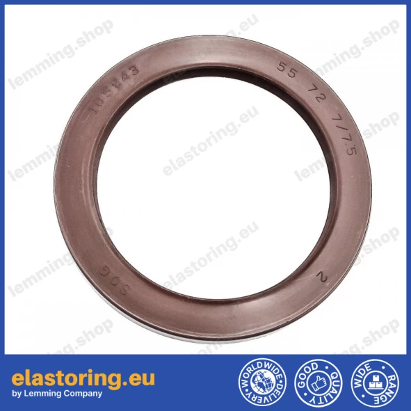 Pressure oil seal 55x72x7/7,5 BABSL FPM