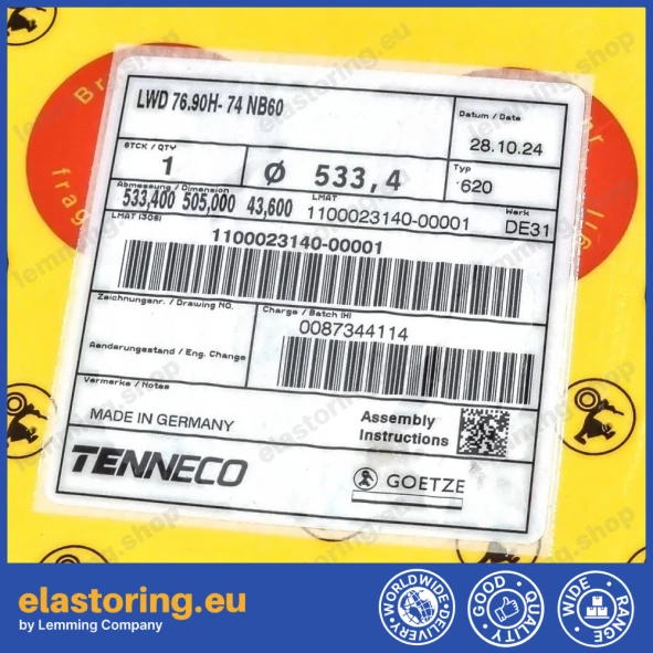 Face seal Goetze 76.90H-74 A2 NB60