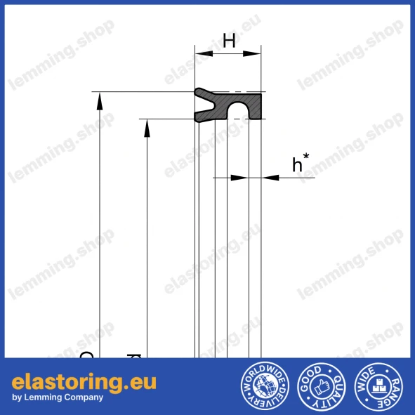 Pneumatic seal PS50A-M 56x63x10 NBR